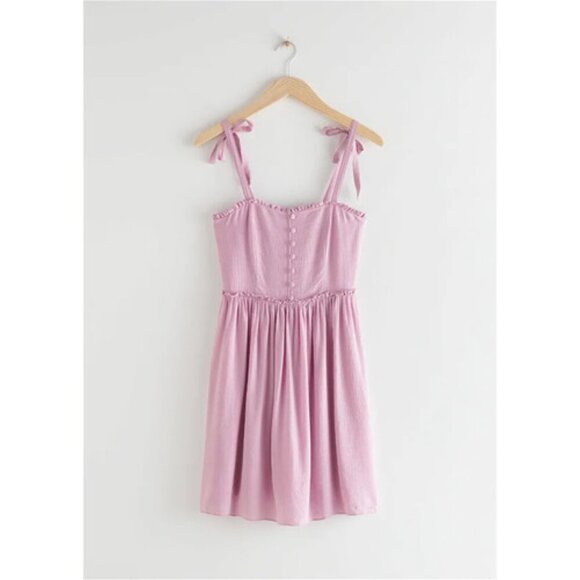 & Other Stories Smocked Strap Mini Dress - Picture 3 of 11